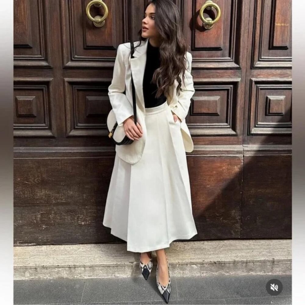 ZARA LAYERED BOX PLEAT SKIRT ZW COLLECTION